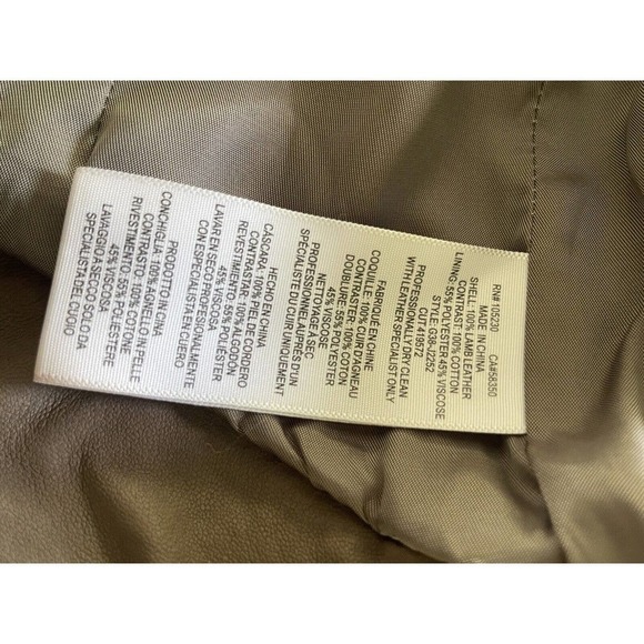 JOIE Womens Supple Lamb Leather Brown Moto Style Jacket Size Large Zip Biker - Picture 14 of 14